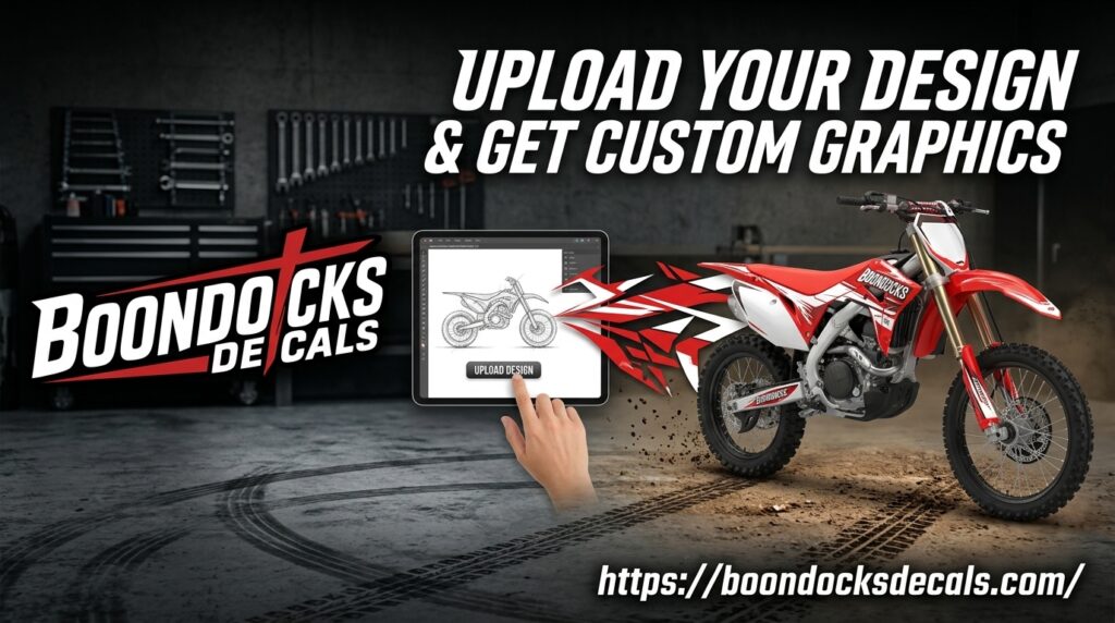 Upload Your Design Decals for Custom Dirt Bike Graphics