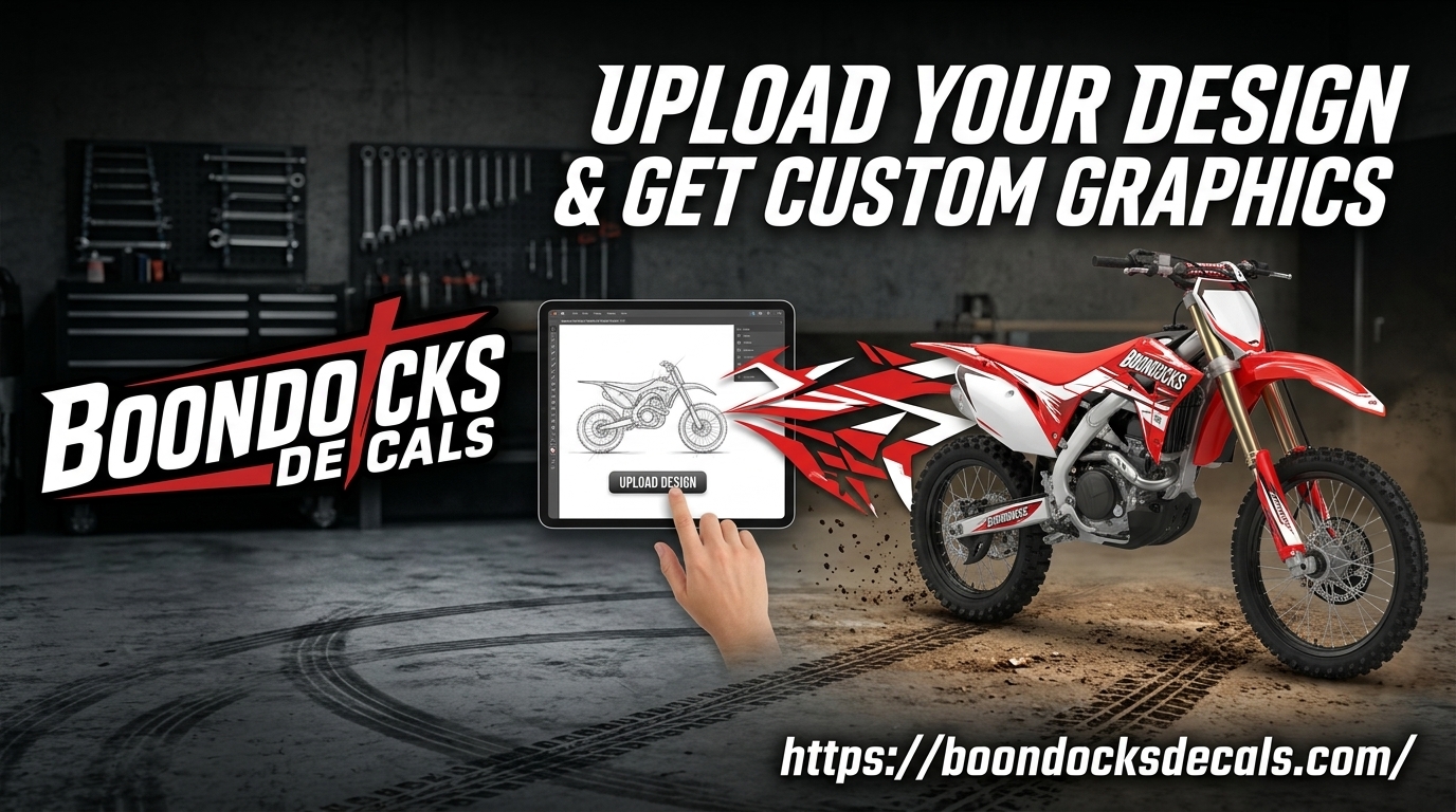 Upload Your Design Decals for Custom Dirt Bike Graphics
