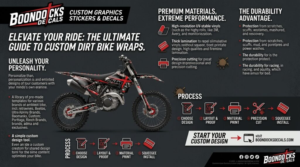 Dirt Bike Wrap Printing for Custom Graphics and Professional Style