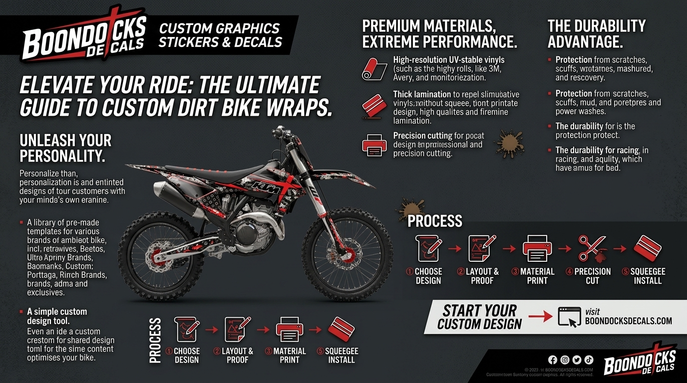 Dirt Bike Wrap Printing for Custom Graphics and Professional Style