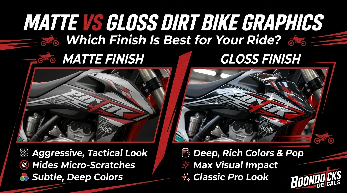 Matte vs Gloss Dirt Bike Graphics: Which Finish Is Best for Your Ride?