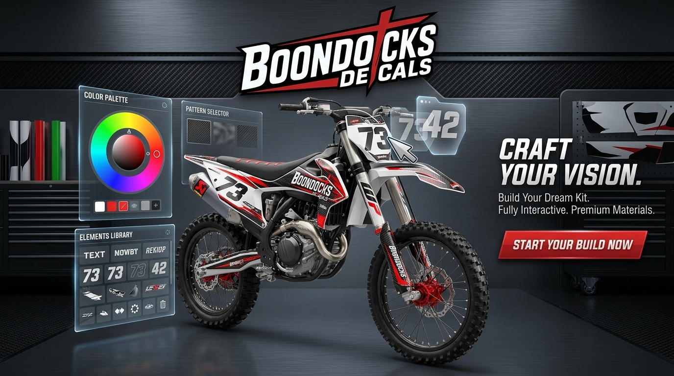Online graphics kit builder for Custom Dirt Bike Graphics