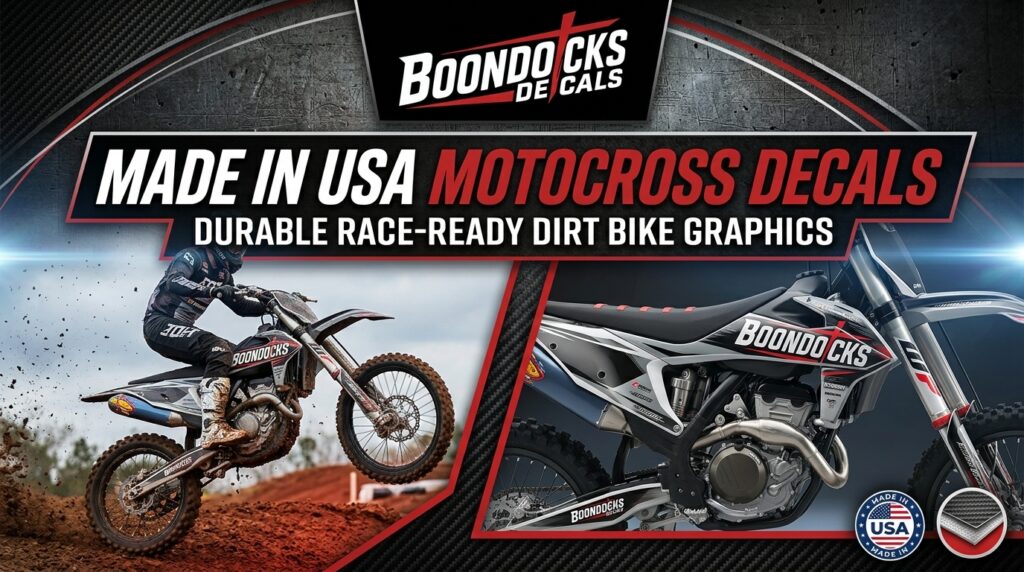 Made In USA Motocross Decals for Durable Race-Ready Dirt Bike Graphics