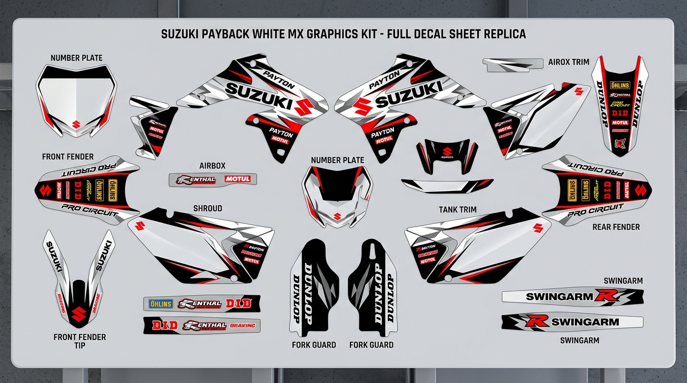 https omxgraphics.com motocross graphics suzuki mx graphics graphics kit for suzuki payback white based on this create 202606260849 1 Motocross Graphics Boondocks Decals