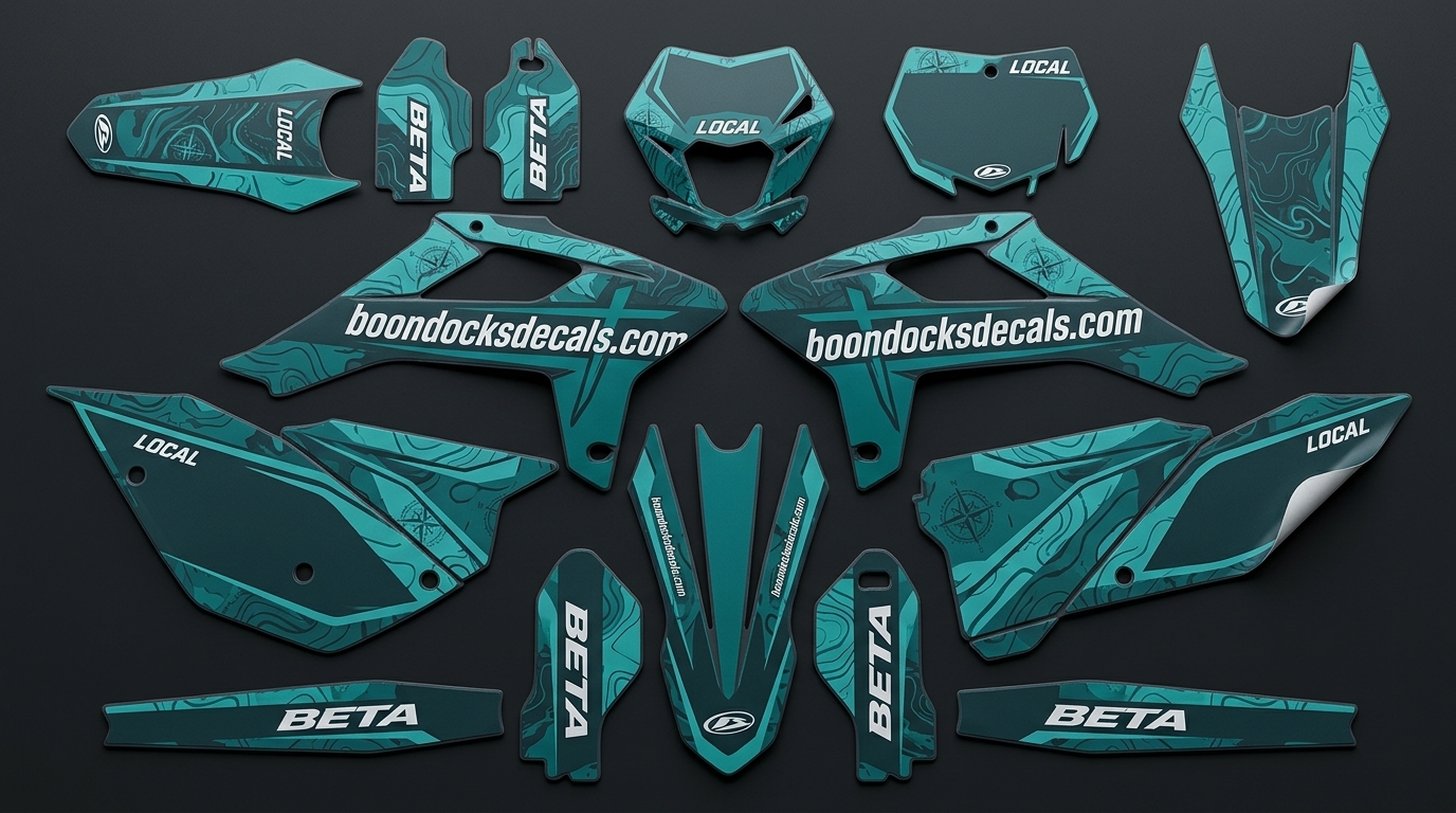Graphics Kit for BETA – Local – Teal 4 3D bike decals 202607140839 1 Motocross Graphics Boondocks Decals