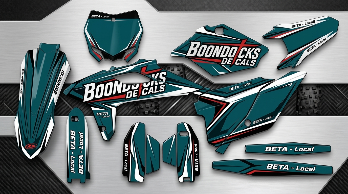 Graphics Kit for BETA – Local – Teal 5 3D bike decals 202607140839 2 Motocross Graphics Boondocks Decals