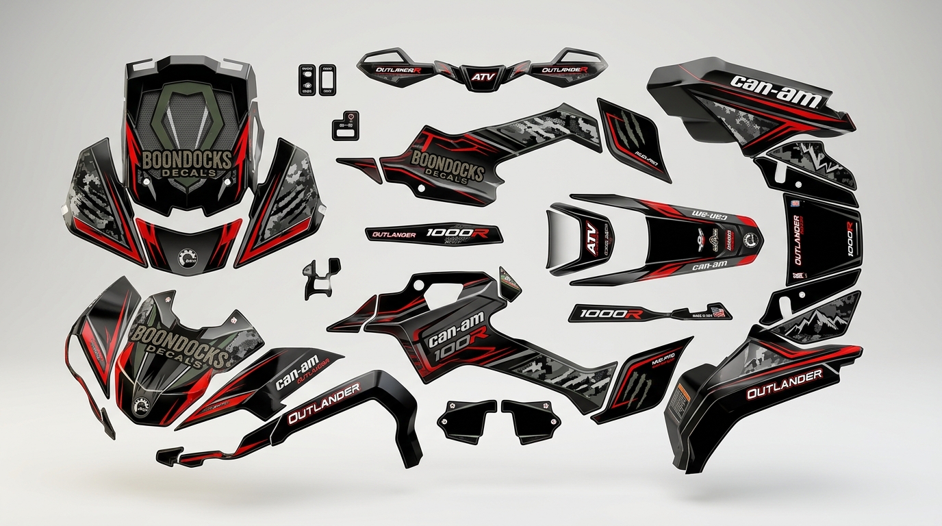 Graphics Kit for Can Am ATV – Base 6 3D decals for Can Am 202607131038 Motocross Graphics Boondocks Decals