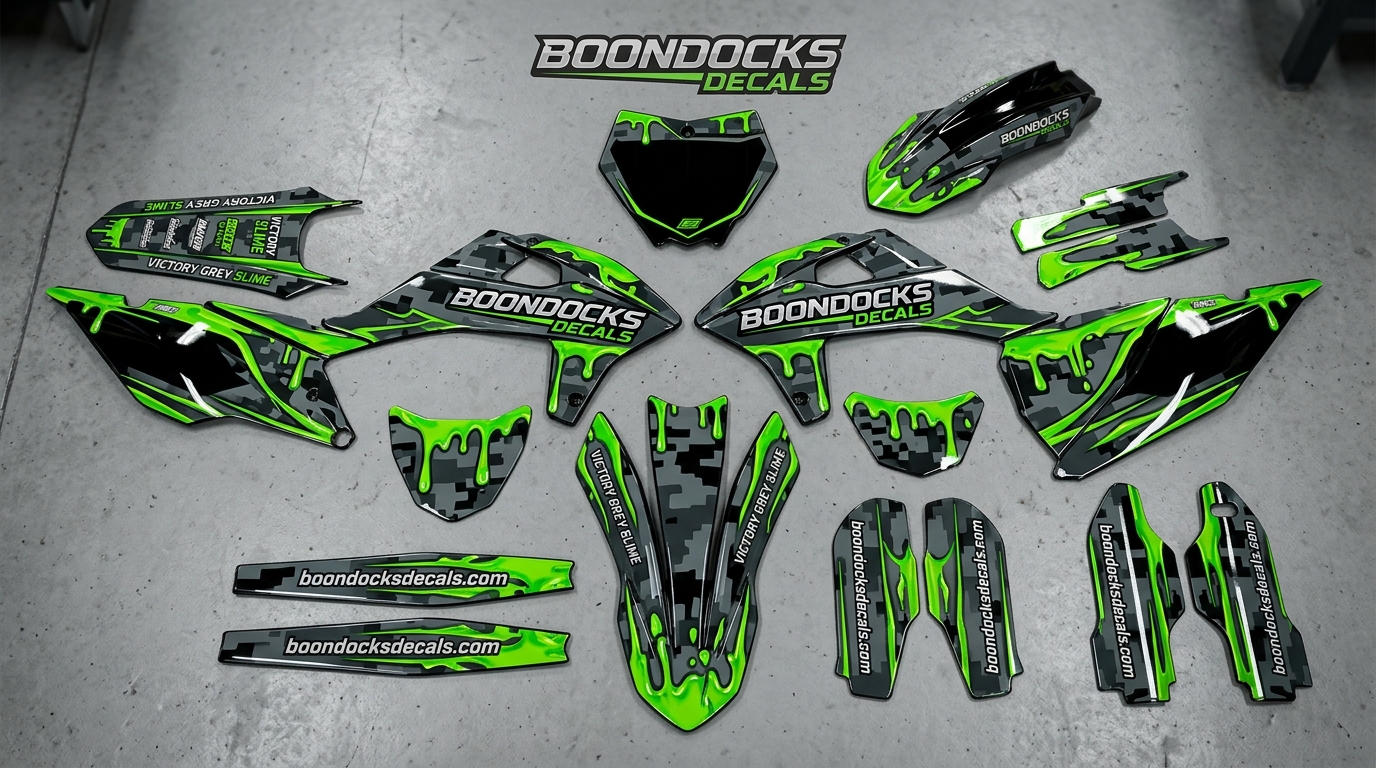 VICTORY - Black / Slime 6 3D decals for KTM bikes 202607030847 3 Motocross Graphics Boondocks Decals