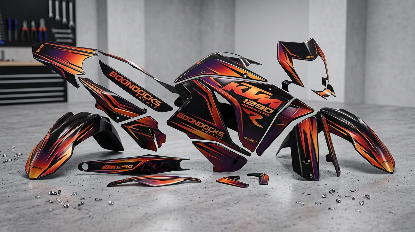 VICTORY - Black / Sunset 5 3D decals for KTM bikes 202607030900 3 Motocross Graphics Boondocks Decals
