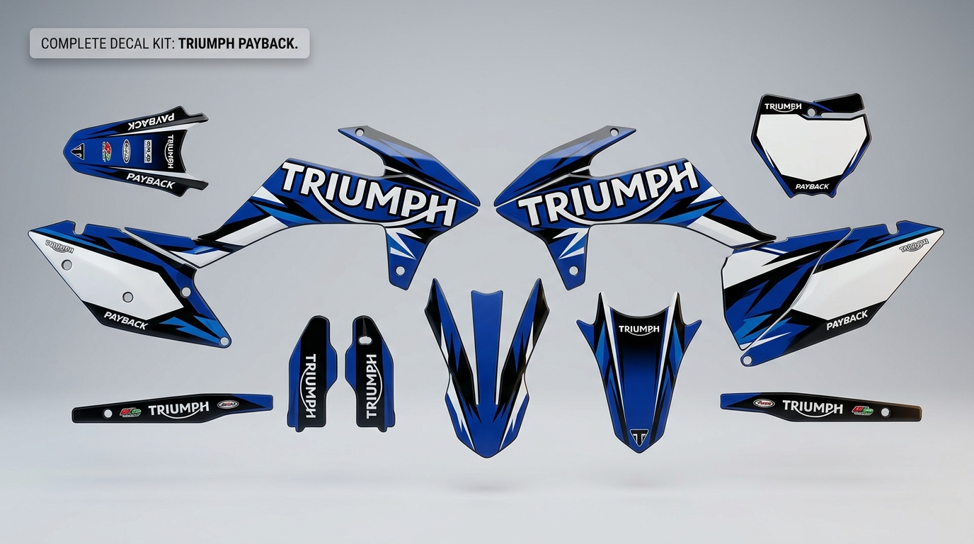 Graphics Kit for Triumph – Payback 3 3D decals for Triumph Payback 202607020955 Motocross Graphics Boondocks Decals
