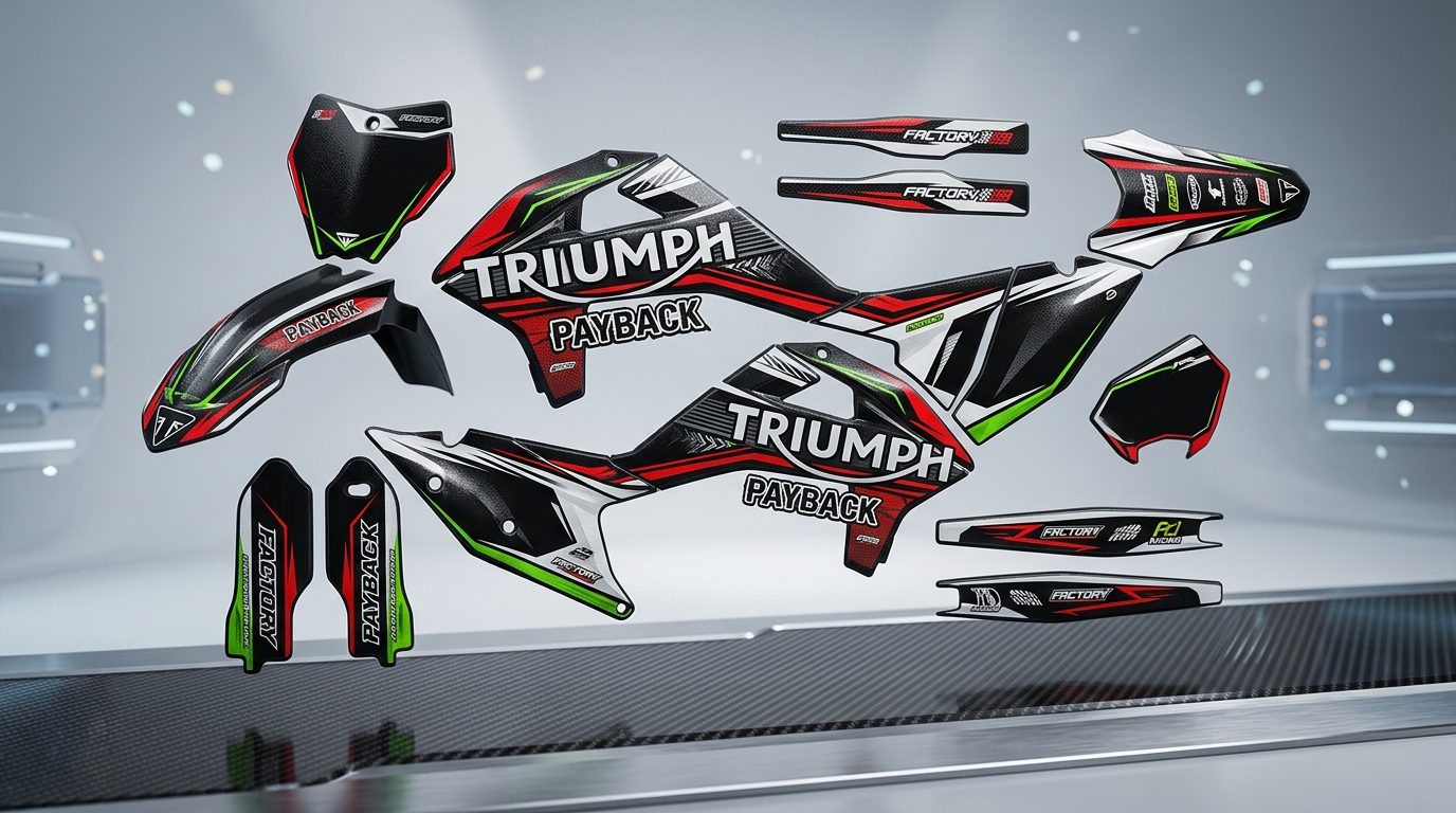 Graphics Kit for Triumph – Payback 4 3D decals for Triumph Payback 202607020956 1 Motocross Graphics Boondocks Decals