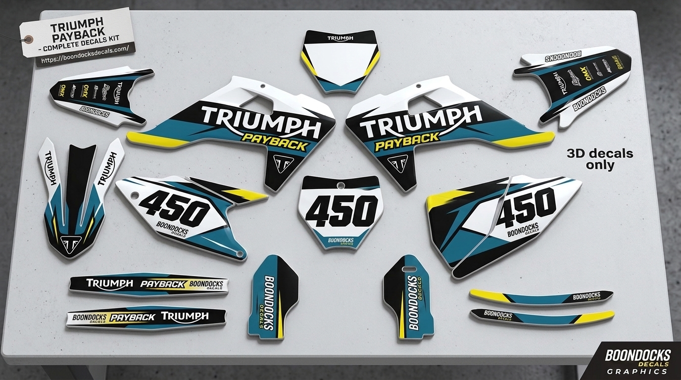 Graphics Kit for Triumph – Payback 6 3D decals for Triumph Payback 202607020956 3.jpeg 202607030927 Motocross Graphics Boondocks Decals