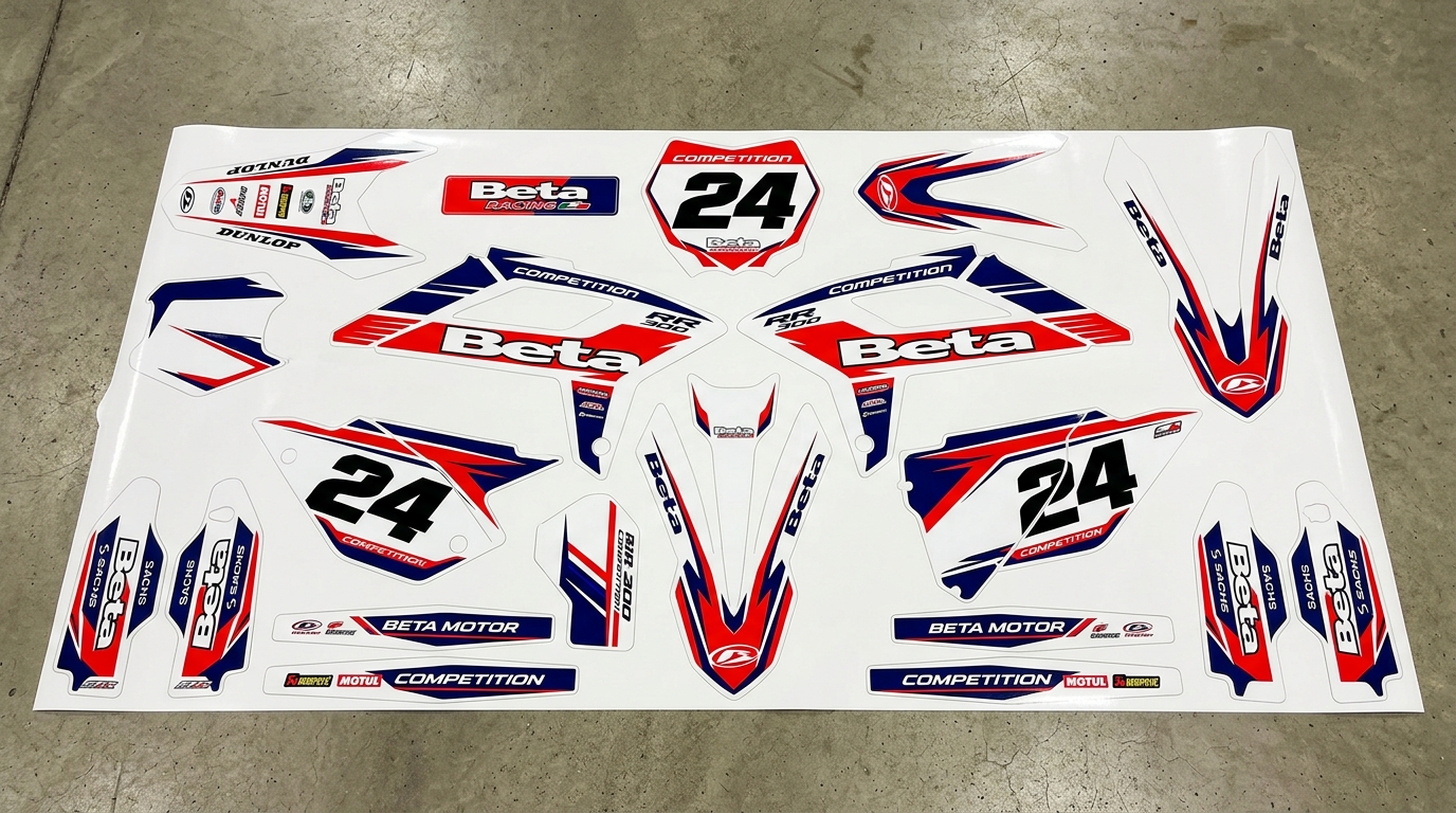Beta COMPETITION Graphics Kit White 4 Beta COMPETITION Graphics Kit 202607201210 1 Motocross Graphics Boondocks Decals