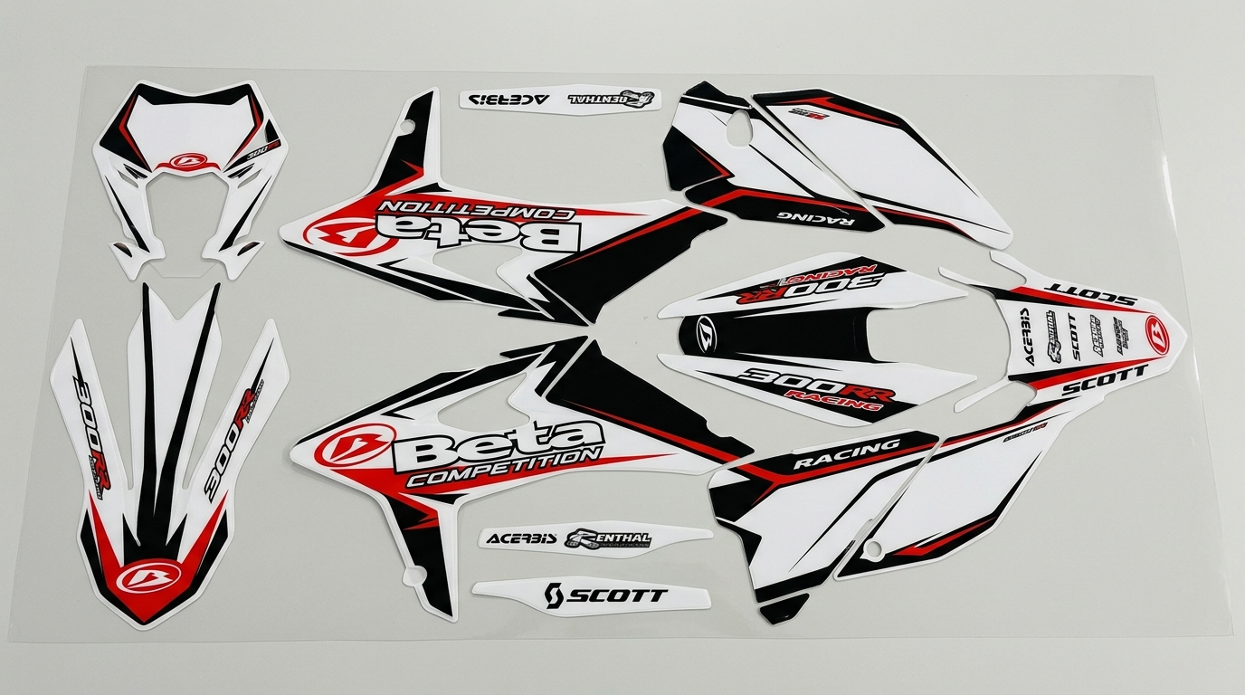 Beta COMPETITION Graphics Kit White 6 Beta COMPETITION Graphics Kit 202607201210 3 Motocross Graphics Boondocks Decals
