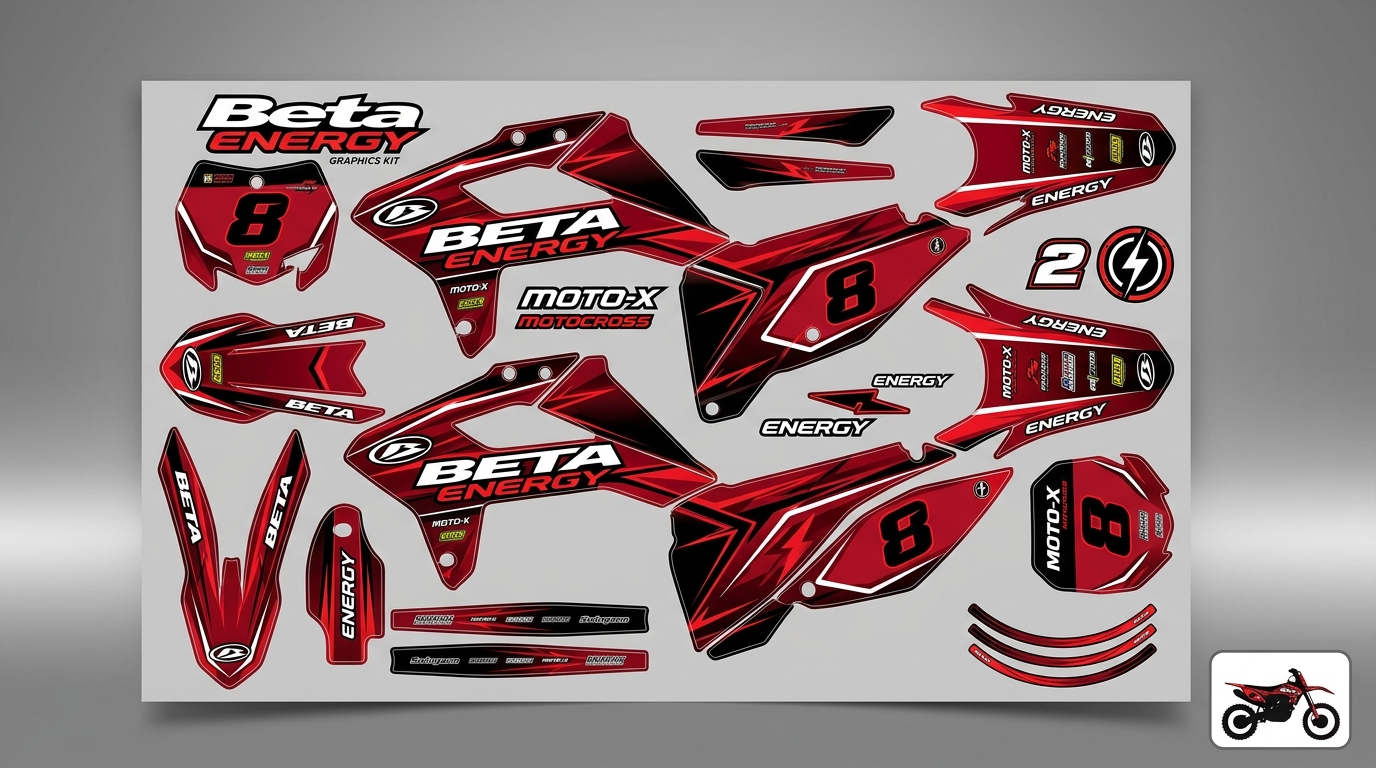 Beta ENERGY Graphics Kit Red 6 Beta ENERGY Graphics Kit decals 202607271038 3 Motocross Graphics Boondocks Decals
