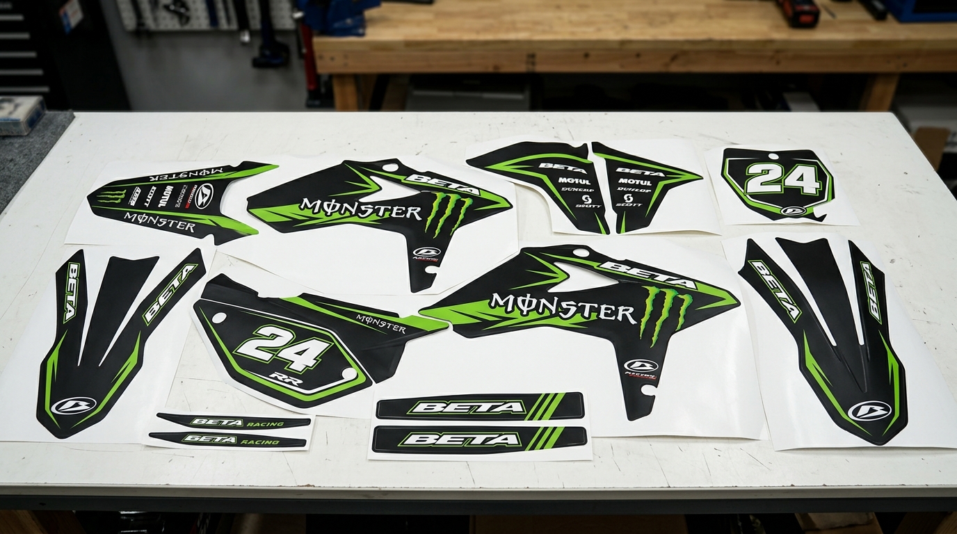 Beta MONSTER Graphics Kit Black 5 Beta MONSTER Graphics Kit Black 202607270944 3 Motocross Graphics Boondocks Decals