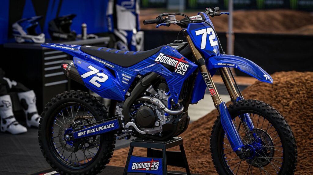 Blue Motocross Graphics Kit: Upgrade Your Dirt Bike with Premium Custom Graphics