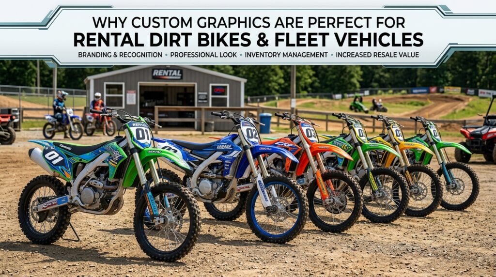 Why Custom Graphics Are Perfect for Rental Dirt Bikes & Fleet Vehicles