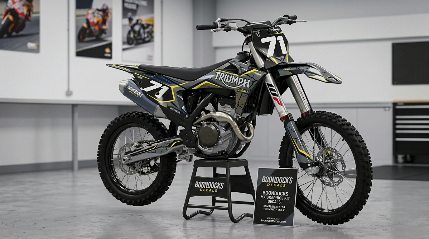 Dirt bike graphics kit Triumph 202607020943 2.jpeg 202607030929 Motocross Graphics Boondocks Decals