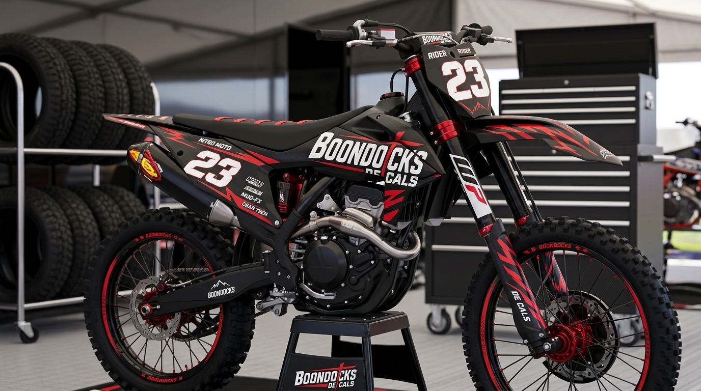 Black and Red Motocross Graphics: Give Your Dirt Bike a Bold Race-Ready Look