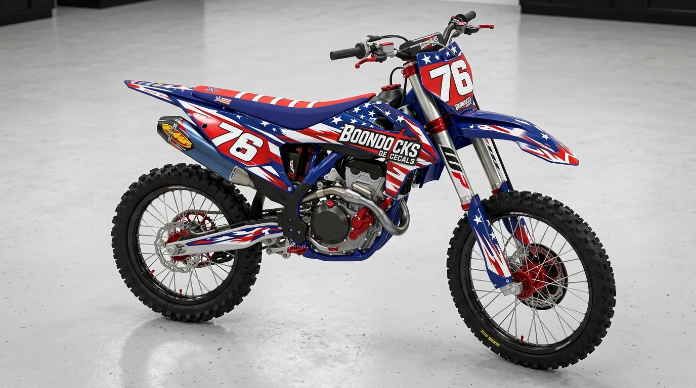 Patriotic Motocross Graphics: Elevate Your Dirt Bike with American-Inspired Style