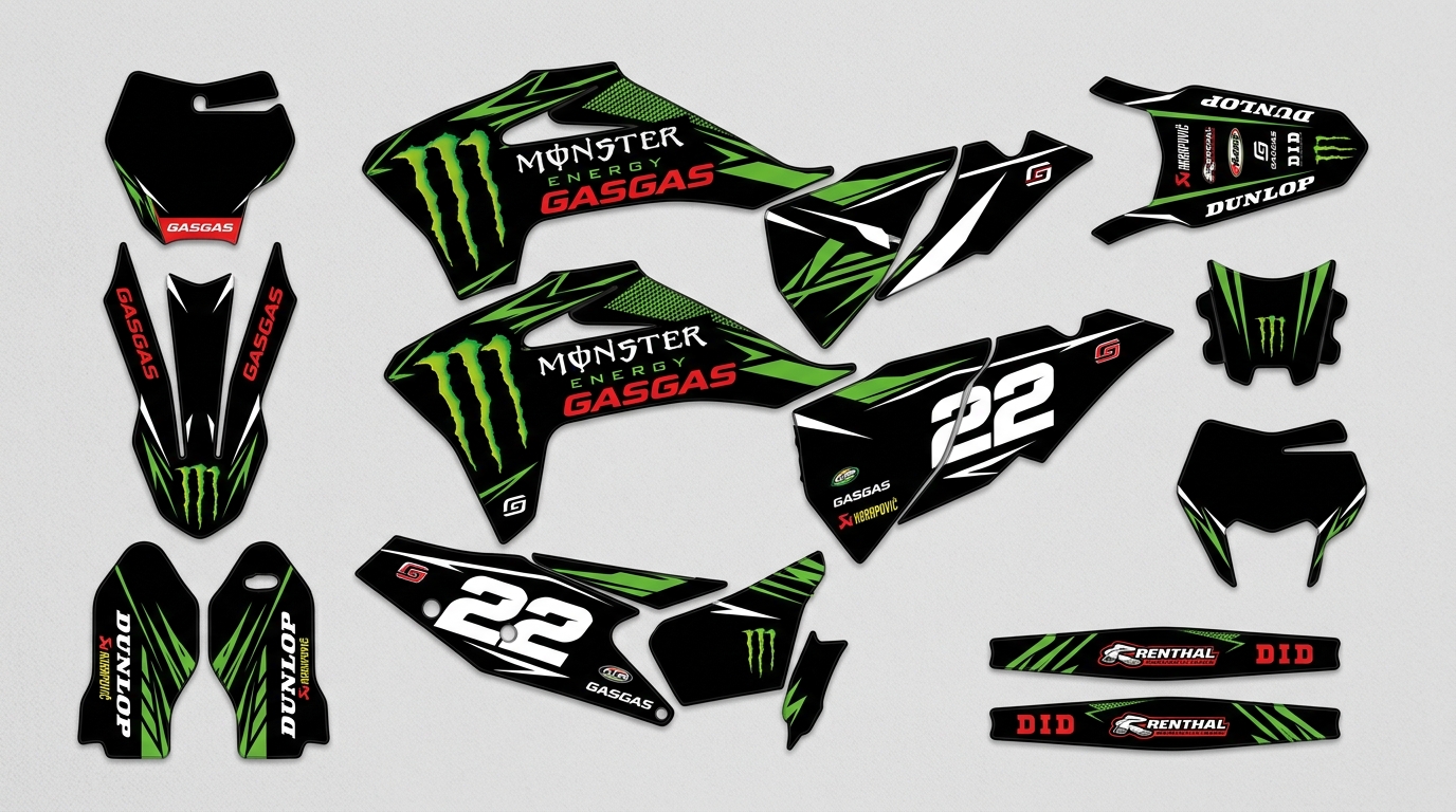 GasGas MONSTER Graphics Kit Black 3 GasGas MONSTER Graphics Kit 202607270938 Motocross Graphics Boondocks Decals