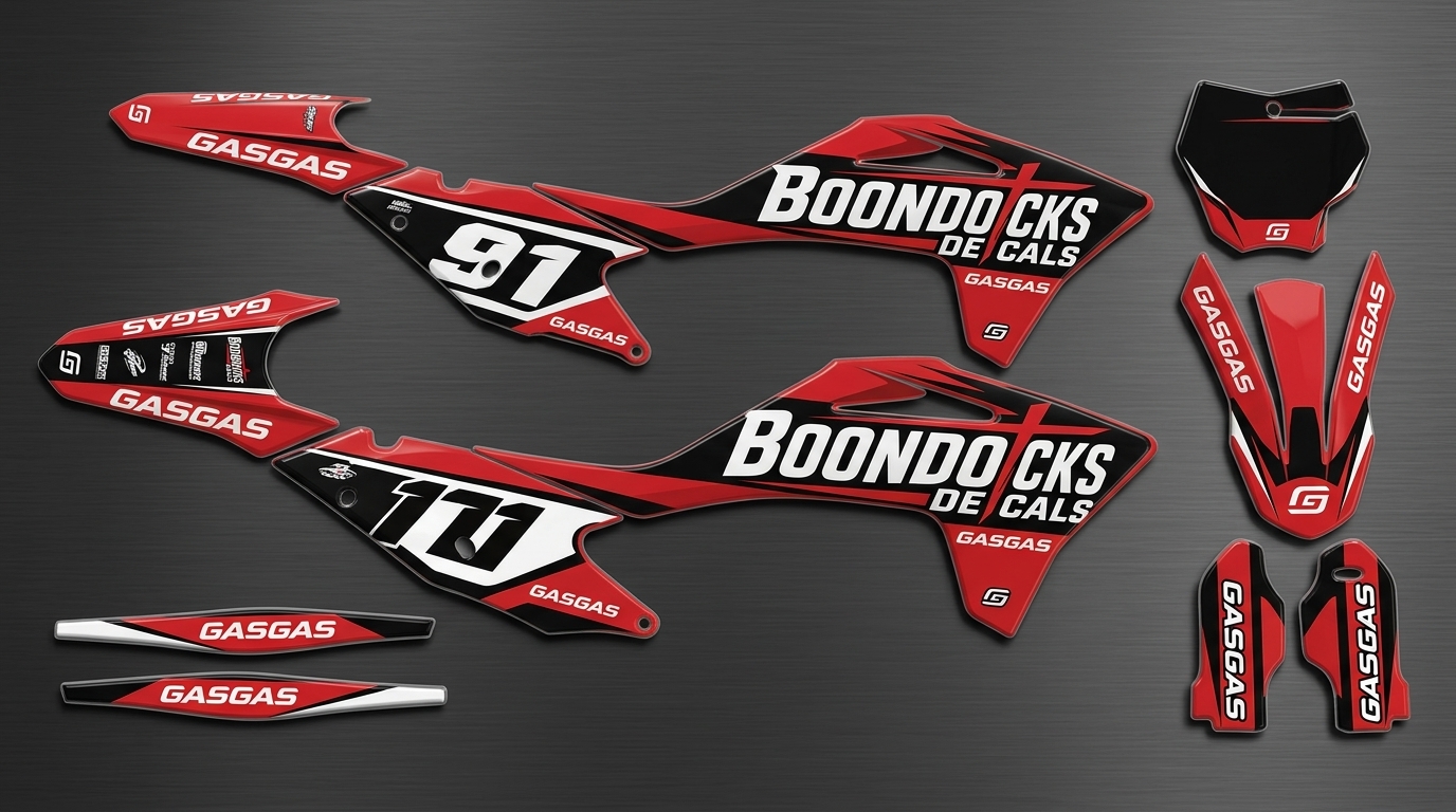 GasGas STOCK Graphics Kit 6 GasGas bike decals 3d 202607161049 Motocross Graphics Boondocks Decals