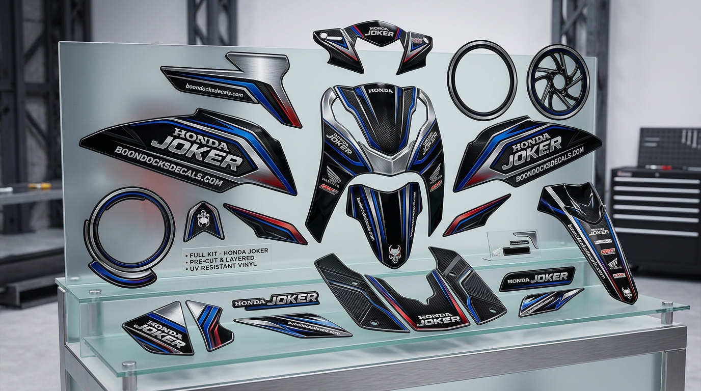 Graphics Kit for Honda – Joker – Black 5 Honda Joker bike decals 202607031012 1 Motocross Graphics Boondocks Decals