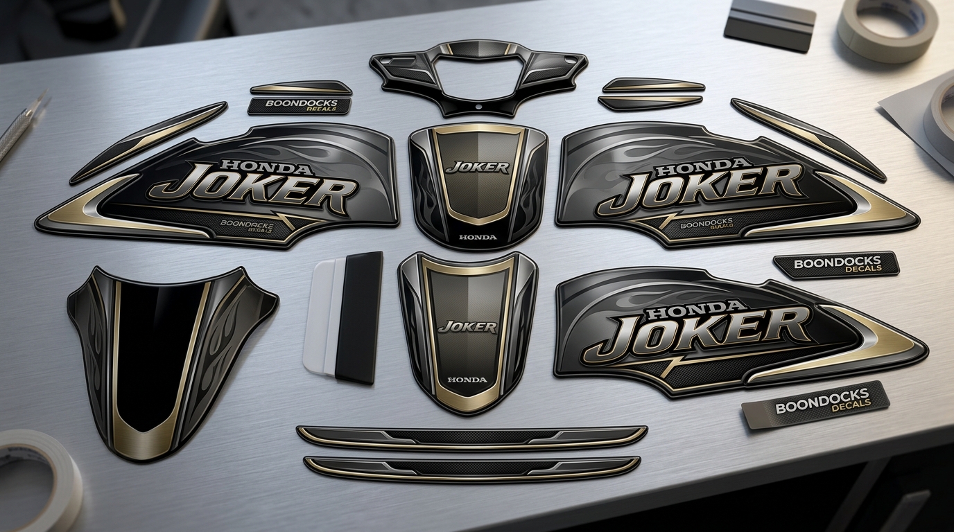 Graphics Kit for Honda – Joker – Black 3 Honda Joker bike decals 202607031012 3 Motocross Graphics Boondocks Decals