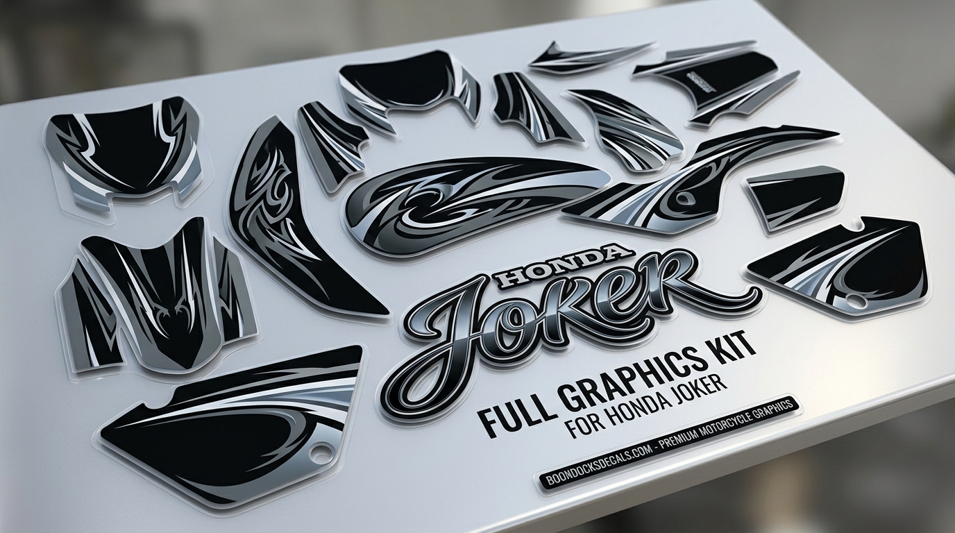 Graphics Kit for Honda – Joker – Black 6 Honda Joker bike decals 202607031012 Motocross Graphics Boondocks Decals