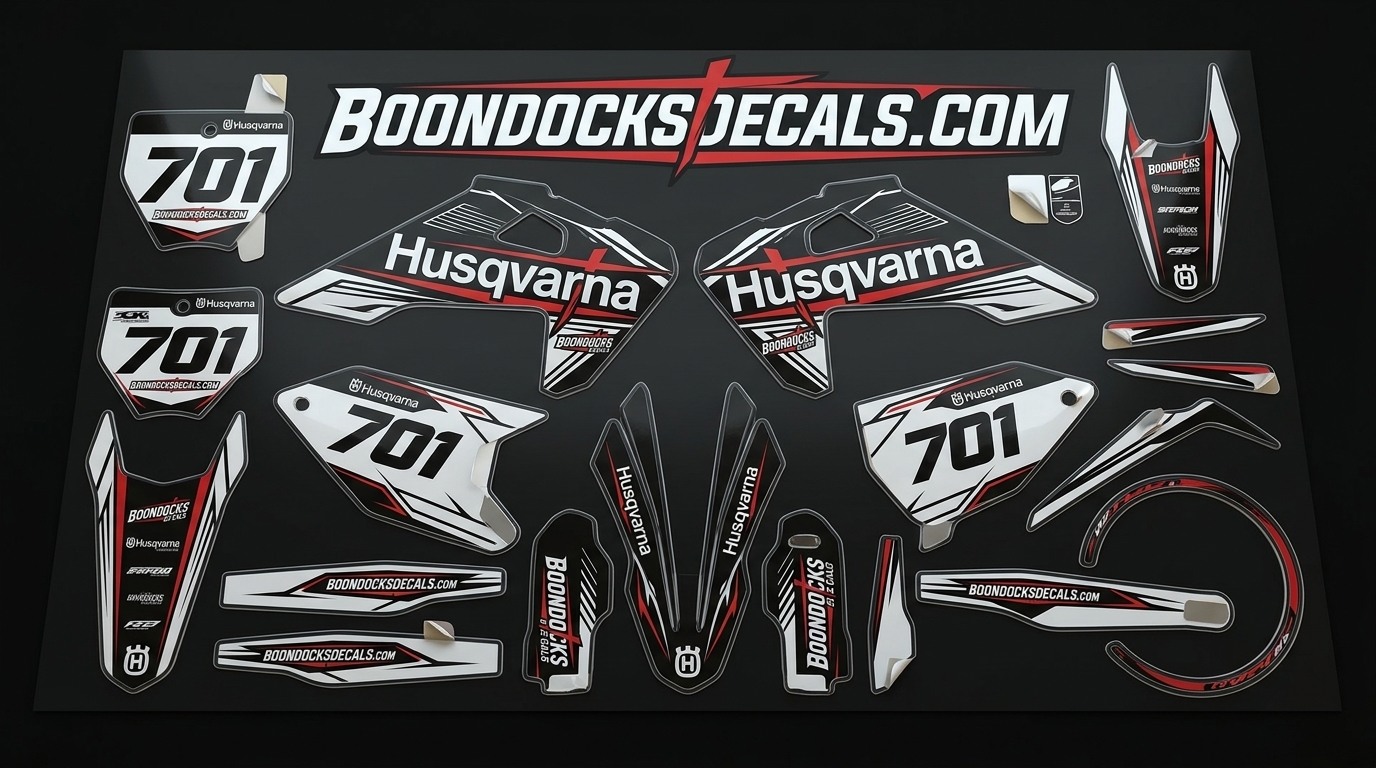 Husqvarna STOCK Graphics Kit 4 Husqvarna bike decals 3d 202607161054 1 Motocross Graphics Boondocks Decals