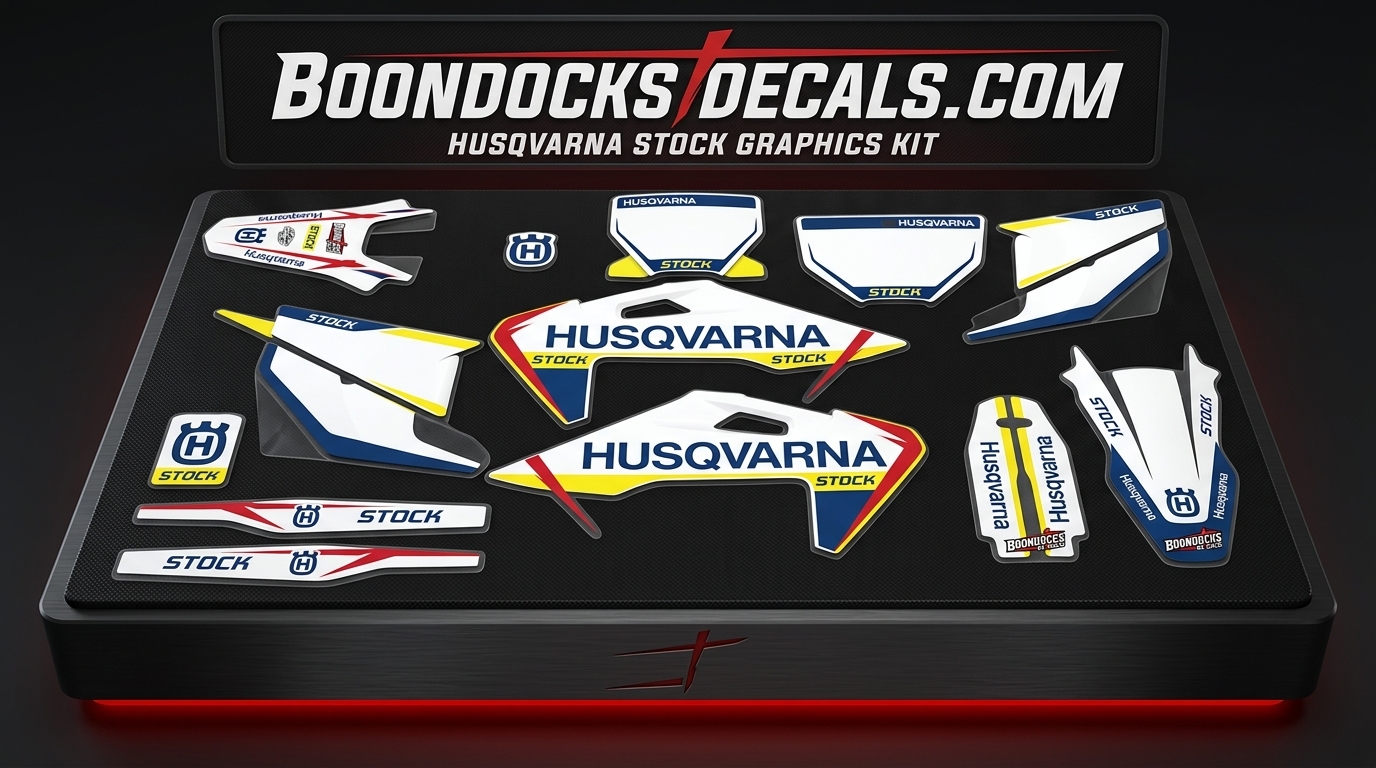 Husqvarna STOCK Graphics Kit 3 Husqvarna bike decals 3d 202607161054 Motocross Graphics Boondocks Decals