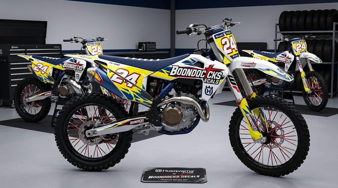 Husqvarna stock graphics kit 202607161054 Motocross Graphics Boondocks Decals
