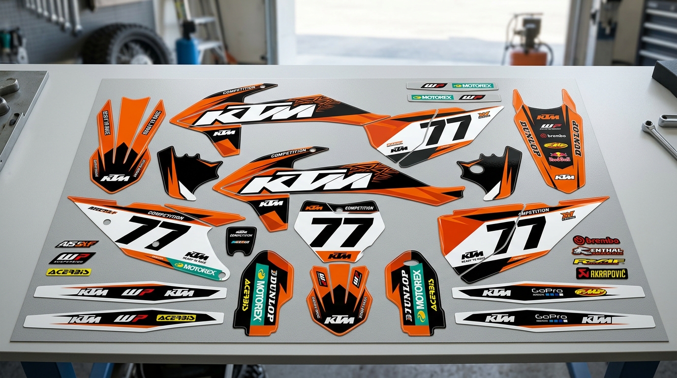 KTM COMPETITION Graphics Kit Orange 6 KTM COMPETITION Graphics Kit 202607211131 3 Motocross Graphics Boondocks Decals