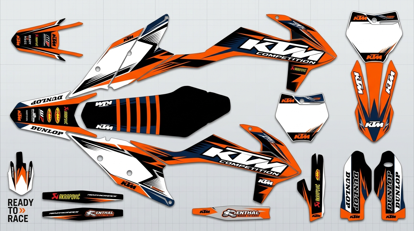 KTM COMPETITION Graphics Kit Orange 3 KTM COMPETITION Graphics Kit 202607211131 Motocross Graphics Boondocks Decals