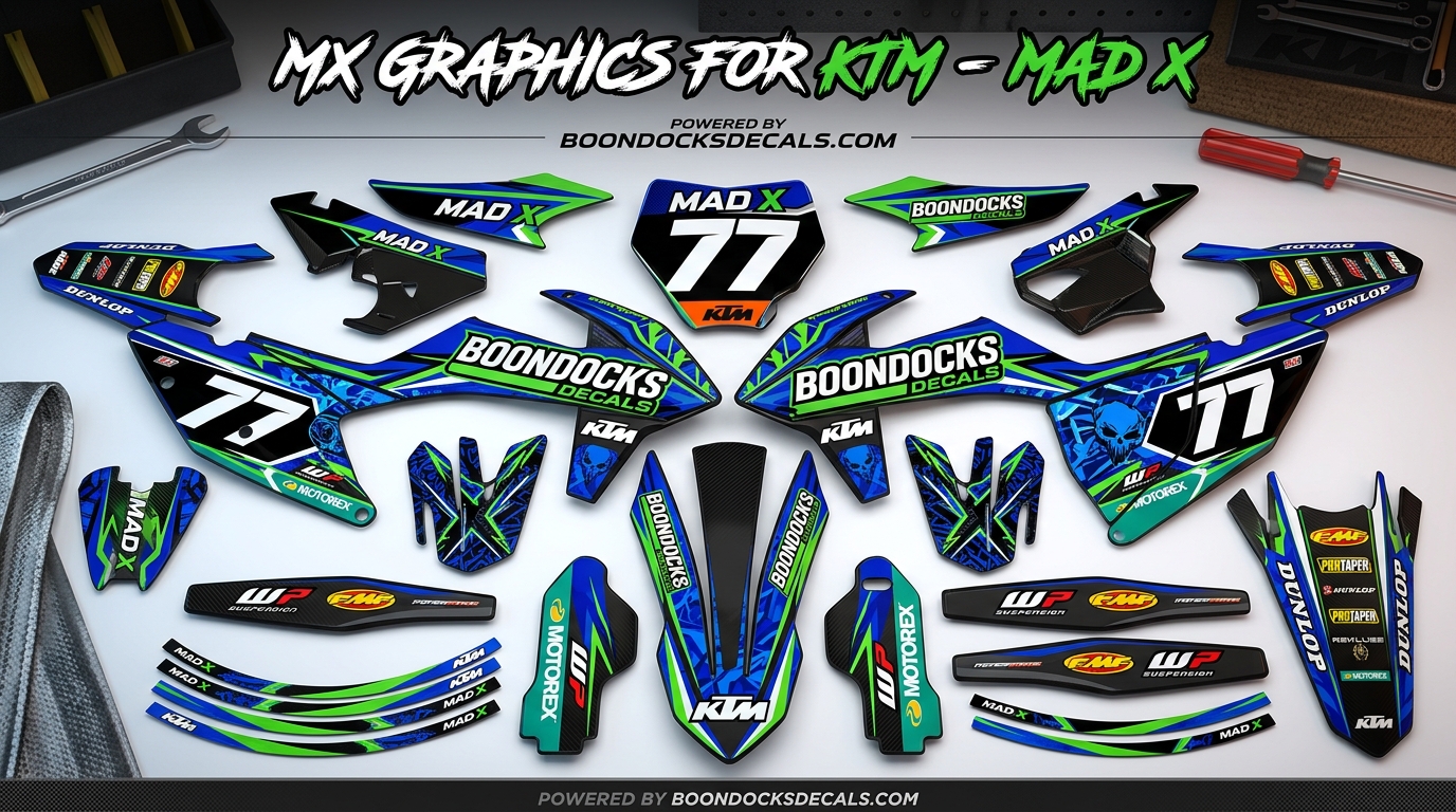 MX Graphics for KTM – MAD X 3 KTM MAD X bike decals 202607061157 Motocross Graphics Boondocks Decals