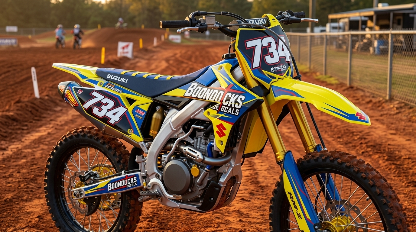 Suzuki stock graphics kit 202607161058 1 Motocross Graphics Boondocks Decals