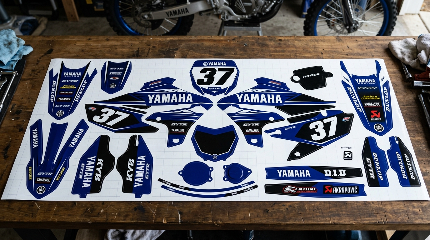 Yamaha STOCK Graphics Kit 4 Yamaha stock graphics kit 202607201228 1 Motocross Graphics Boondocks Decals