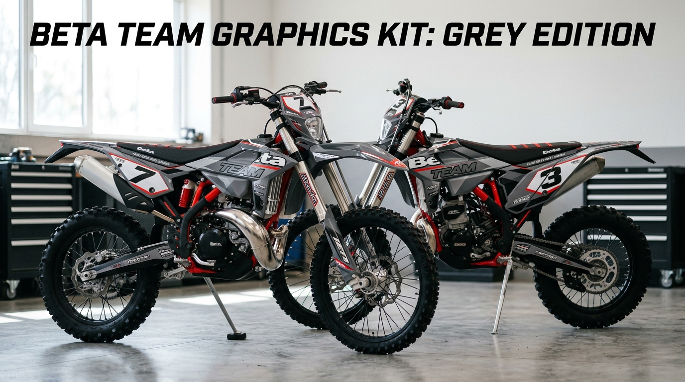 Beta TEAM Graphics Kit Grey 202608101032 Motocross Graphics Boondocks Decals