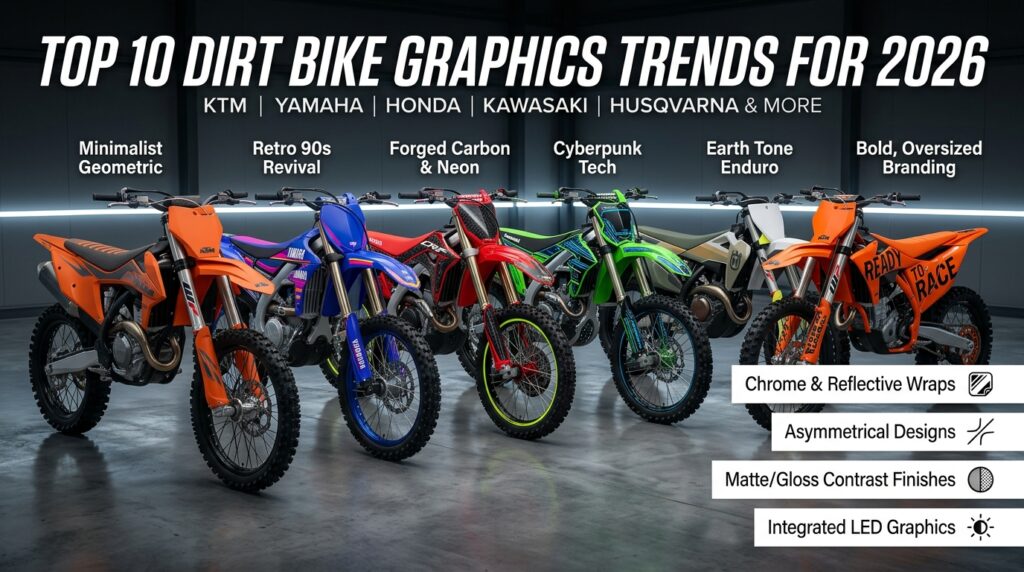 Top 10 Dirt Bike Graphics Trends for KTM, Yamaha, Honda & More in 2026