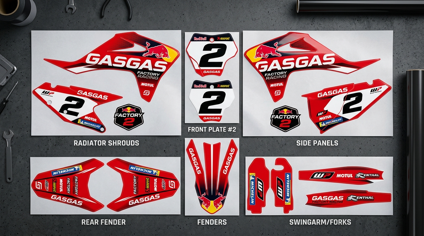 GasGas FACTORY 2 Graphics Kit 6 GasGas FACTORY 2 Graphics Kit 202608031207 1 Motocross Graphics Boondocks Decals