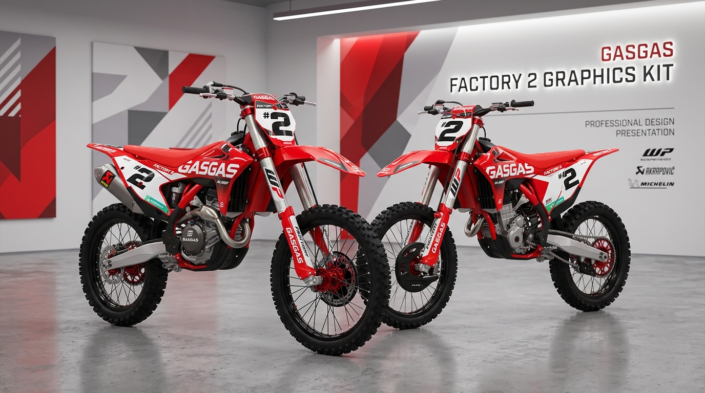 GasGas FACTORY 2 Graphics Kit 202608031207 2 Motocross Graphics Boondocks Decals