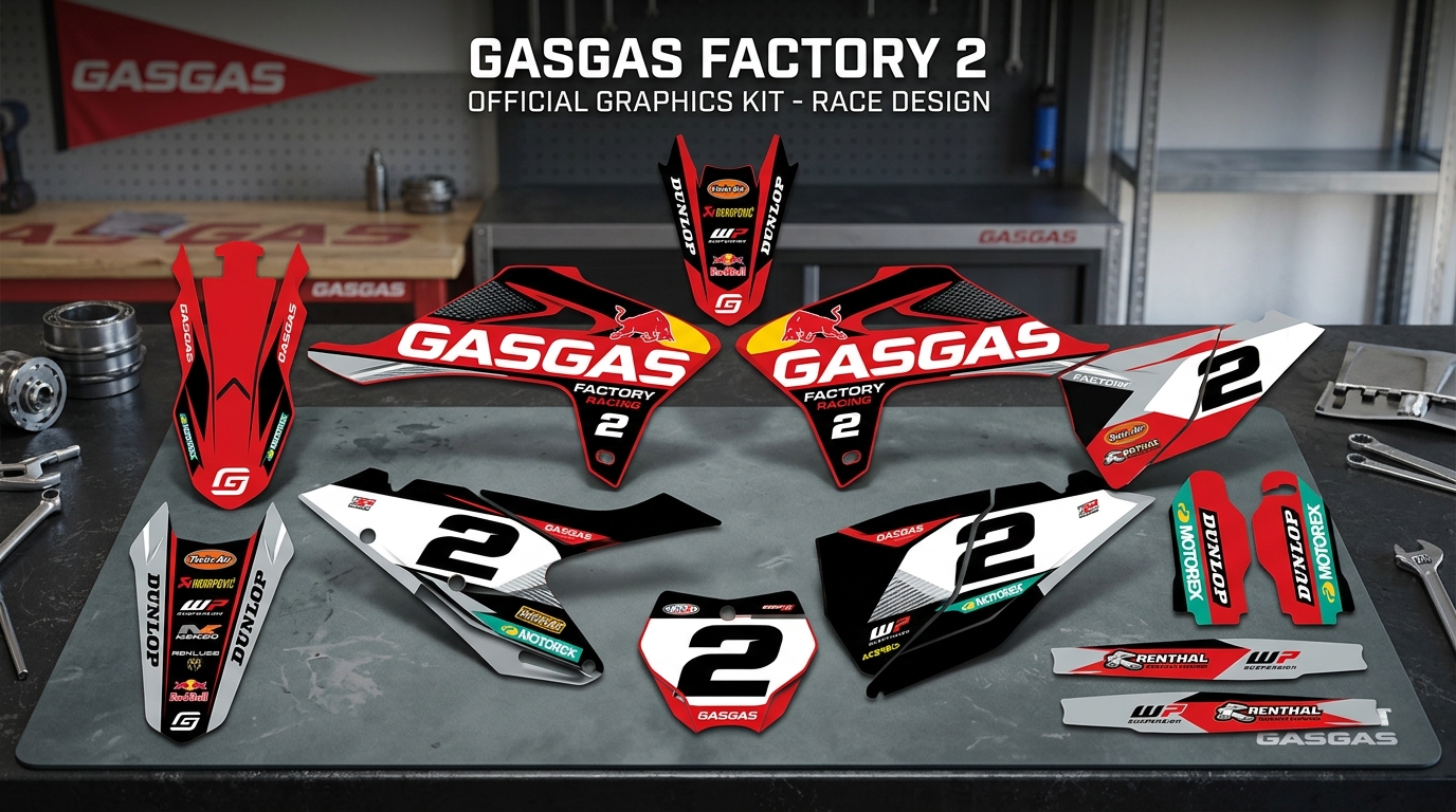 GasGas FACTORY 2 Graphics Kit 5 GasGas FACTORY 2 Graphics Kit 202608031207 Motocross Graphics Boondocks Decals