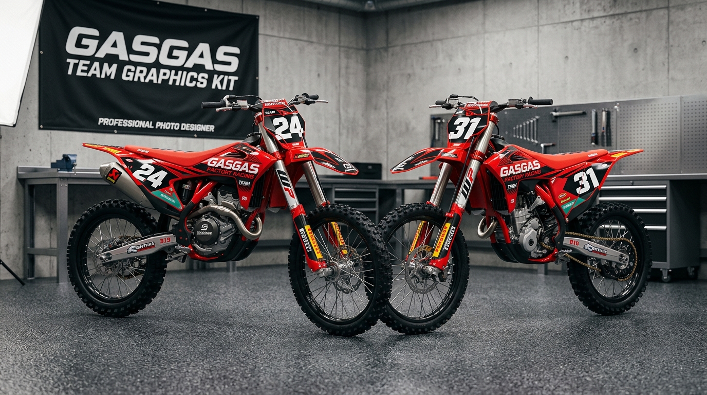 GasGas TEAM Graphics Kit 202608101121 Motocross Graphics Boondocks Decals