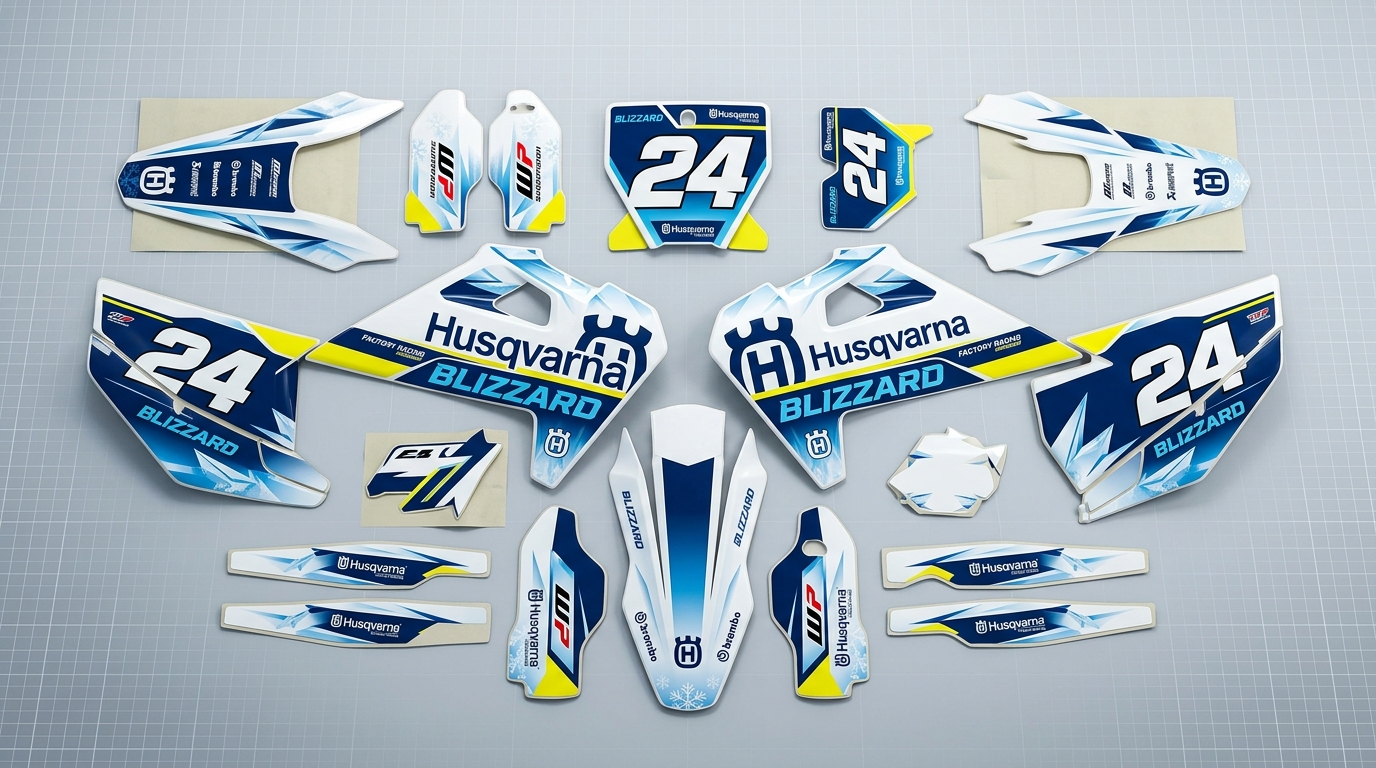 Husqvarna BLIZZARD Graphics Kit Factory 4 Husqvarna blizzard graphics kit … 202608241440 1 Motocross Graphics Boondocks Decals