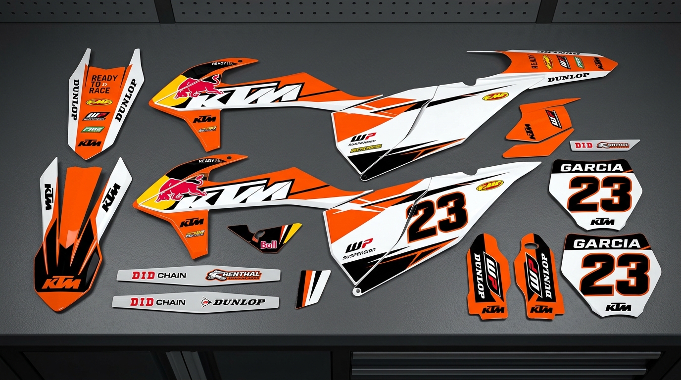 KTM GARCIA INSPIRED Graphics Kit 4 KTM Garcia dirt bike decals 202608241529 Motocross Graphics Boondocks Decals