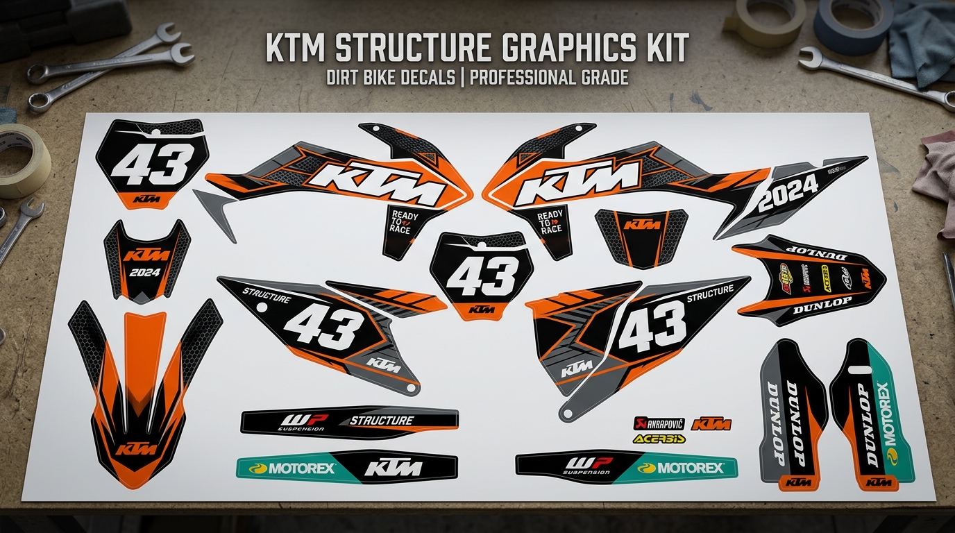 KTM STRUCTURE Graphics Kit 5 KTM Structure Graphics Kit Decals 202608171123 Motocross Graphics Boondocks Decals