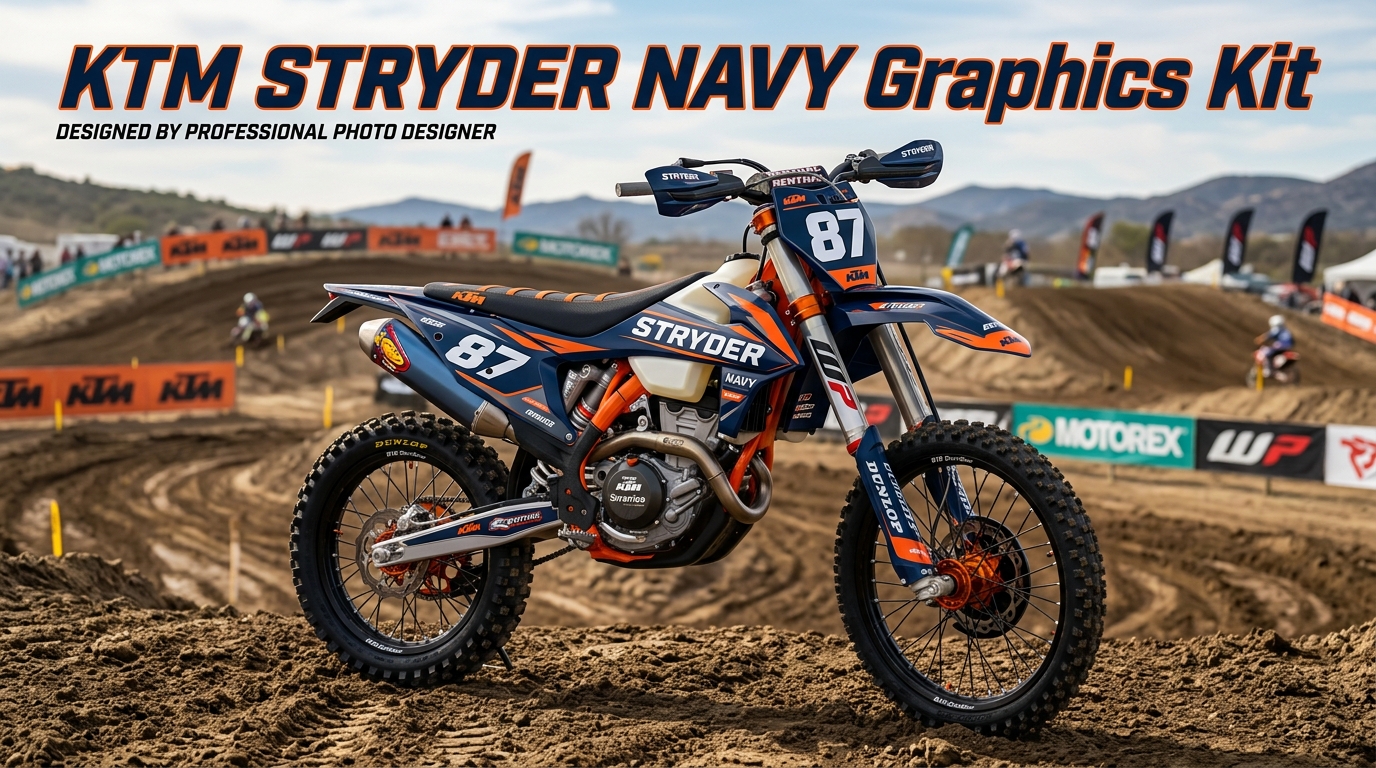KTM Stryder Navy graphics kit 202608171058 4 Motocross Graphics Boondocks Decals
