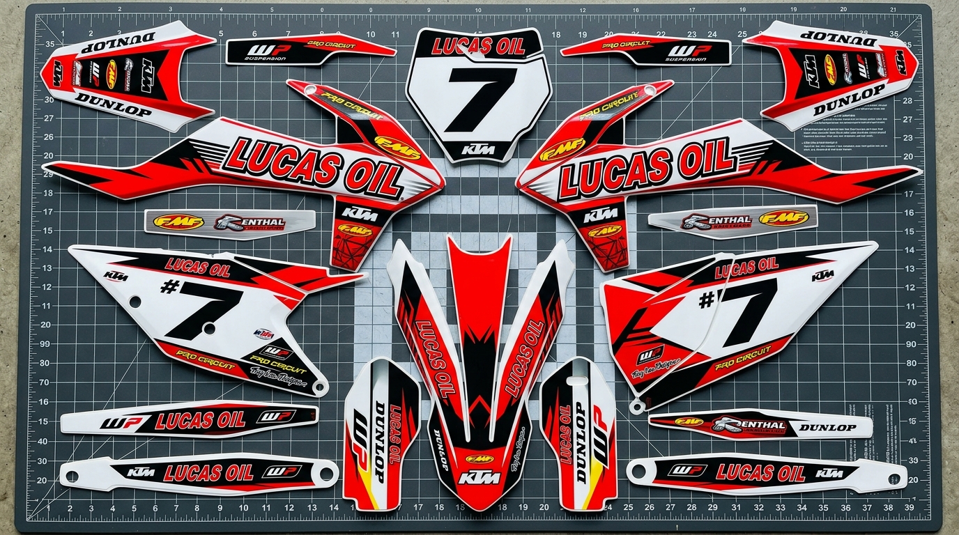 KTM LUCAS INSPIRED Graphics Kit 4 KTM dirt bike graphics kit 202608241525 1 Motocross Graphics Boondocks Decals