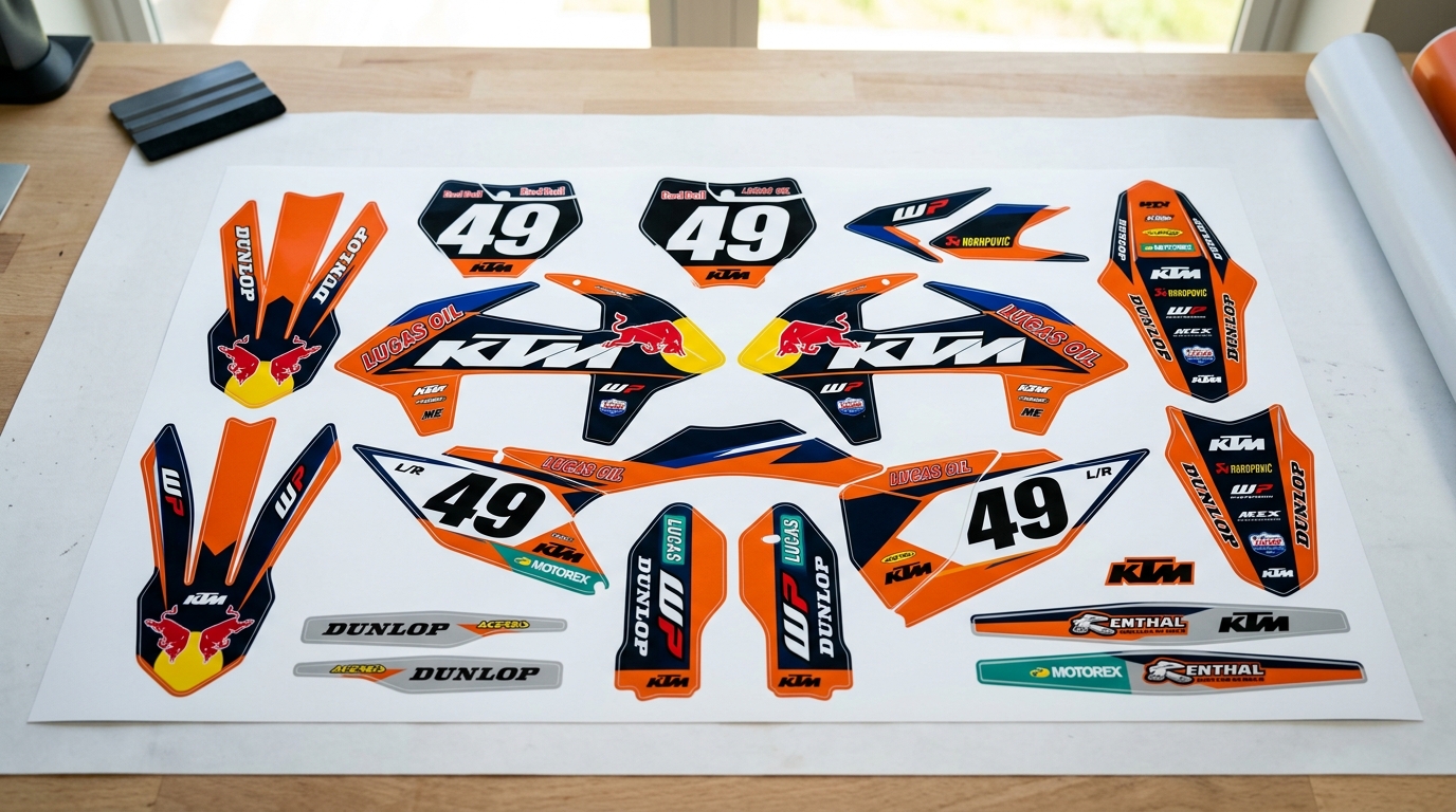 KTM LUCAS INSPIRED Graphics Kit 6 KTM dirt bike graphics kit 202608241525 3 Motocross Graphics Boondocks Decals